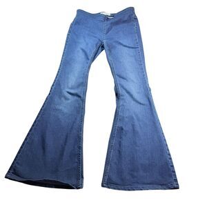 Free People Just Float On Flare Jeans W26 Pull On Bell Bottoms Medium Wash